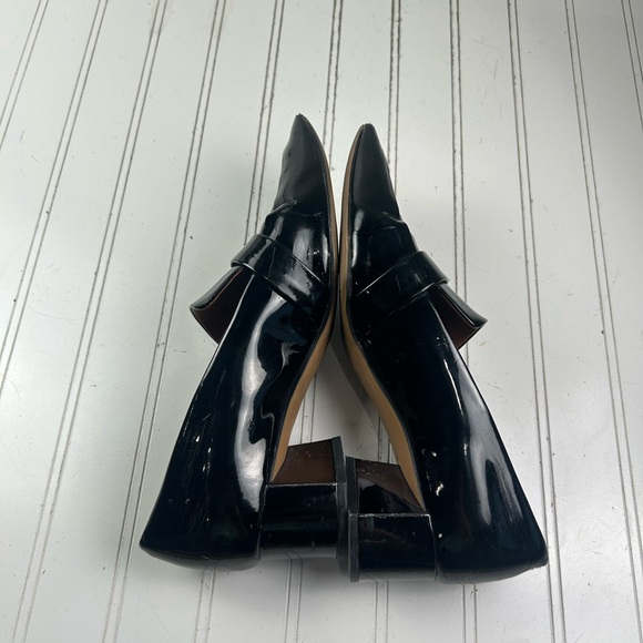 Franco Sarto Black Patent Pointed-Toe Low Heel Leather Loafers Women’s Size 9.5M - Picture 3 of 12